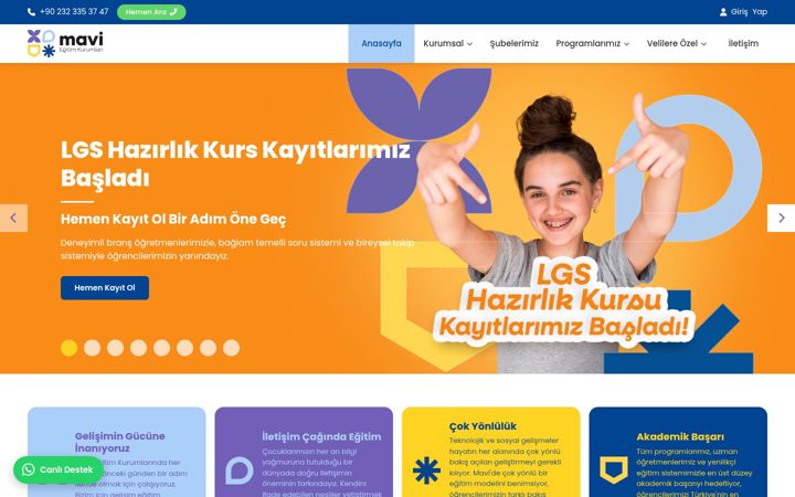 Screenshot of maviegitimkurumlari.com