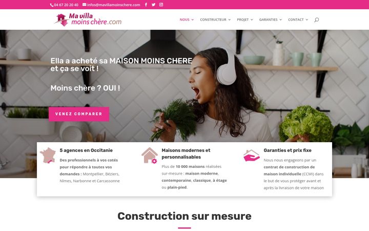 Screenshot of mavillamoinschere.com
