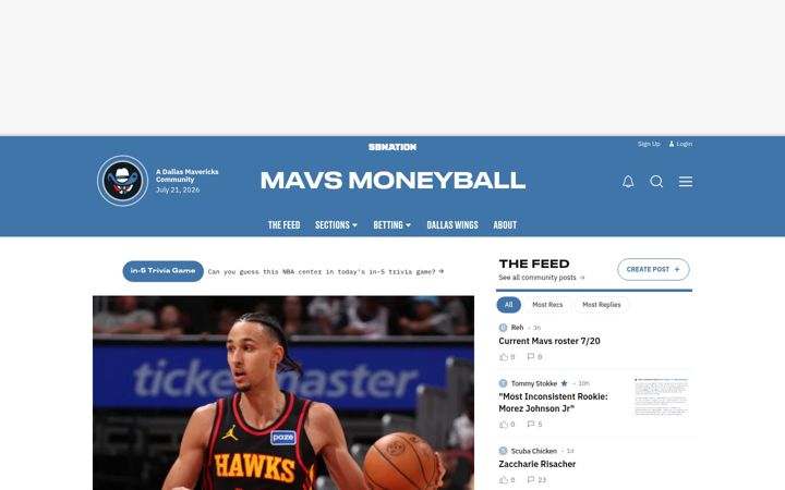 Screenshot of mavsmoneyball.com