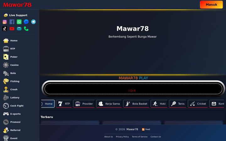 Screenshot of mawar78.com