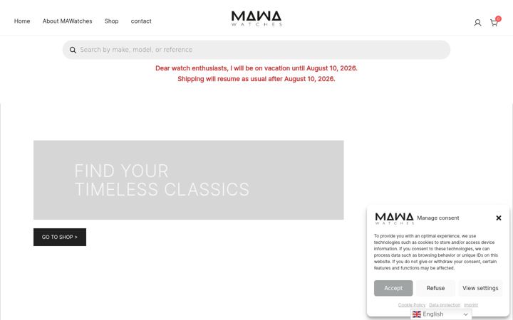 Screenshot of mawatches.de