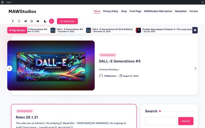 Screenshot of mawstudios.com
