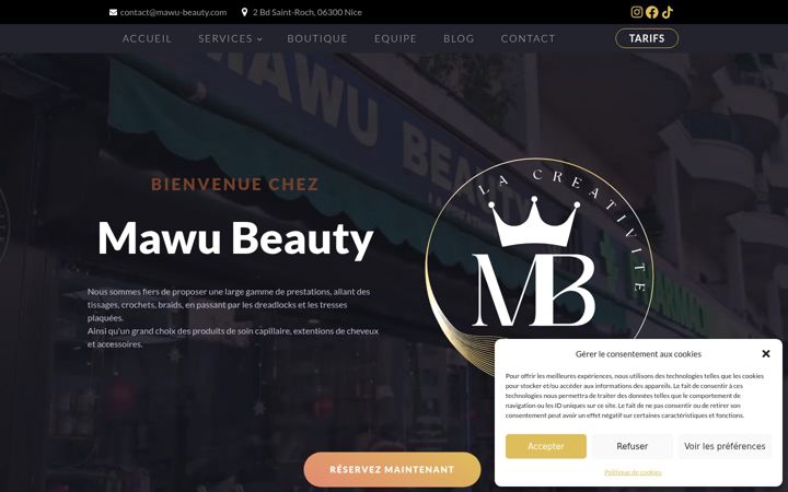 Screenshot of mawu-beauty.com