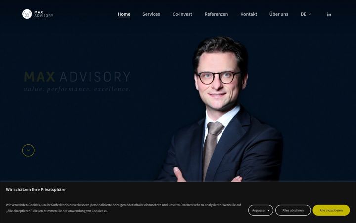 Screenshot of max-advisory.com