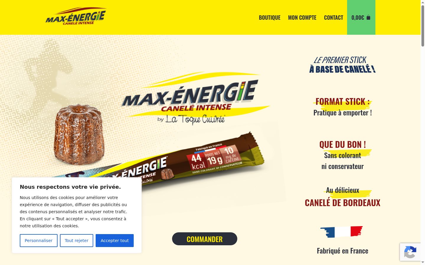 Screenshot del banner di consenso mostrato prima di qualsiasi interazione