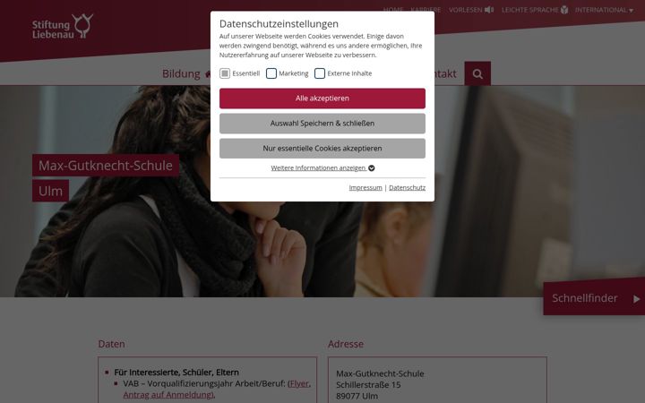 Screenshot of max-gutknecht-schule.de