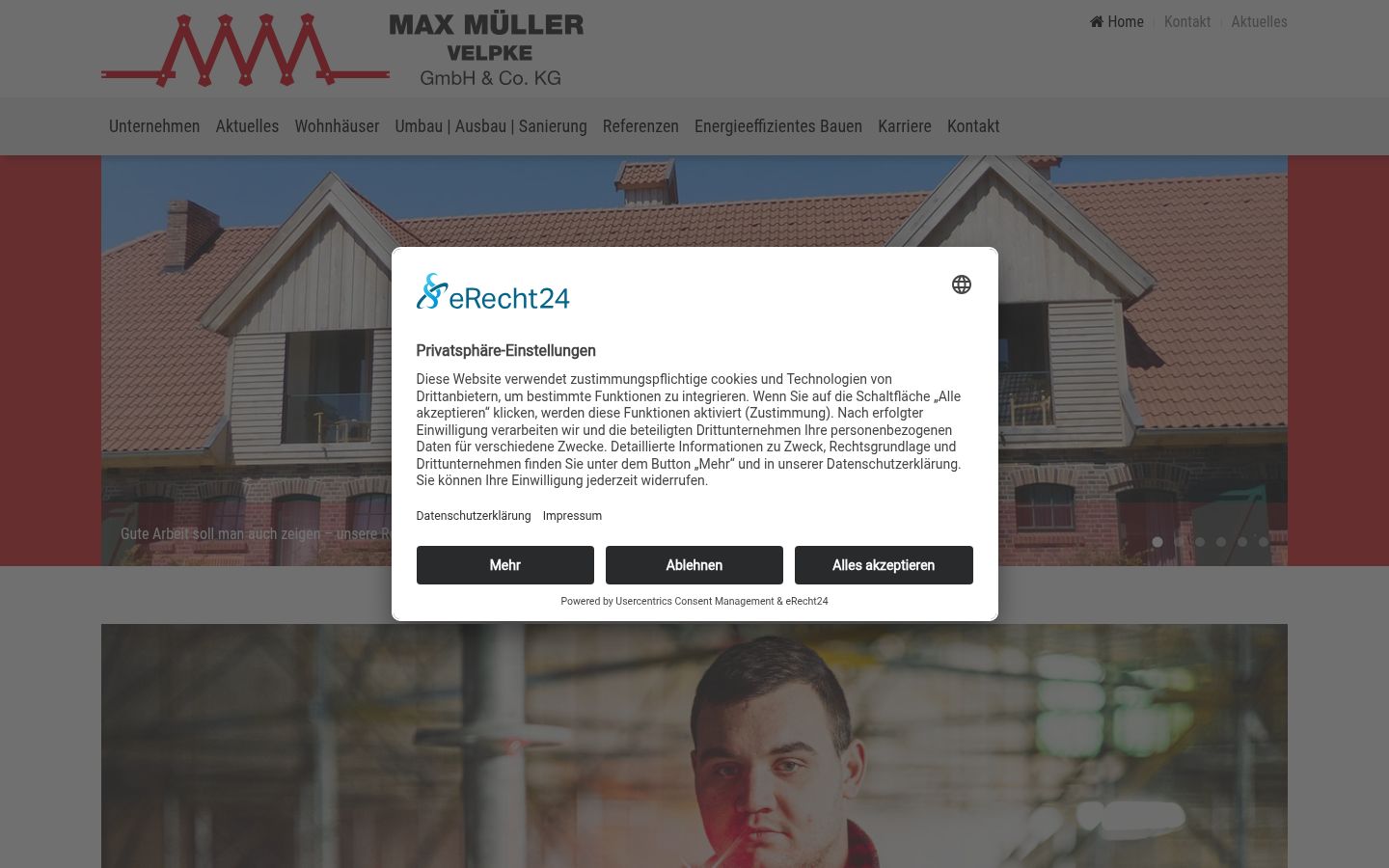 Screenshot del banner di consenso mostrato prima di qualsiasi interazione