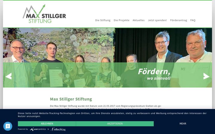 Screenshot of max-stillger-stiftung.de