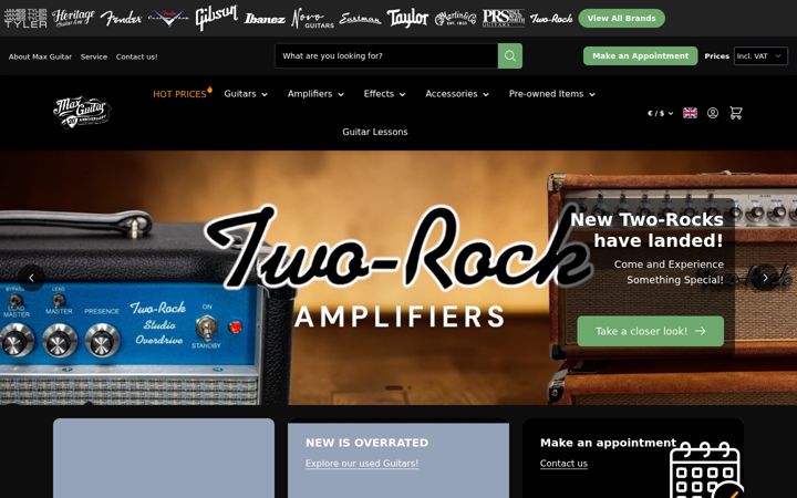 Skärmbild av max.guitars
