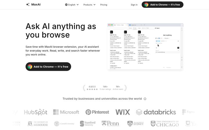 Screenshot of maxai.co