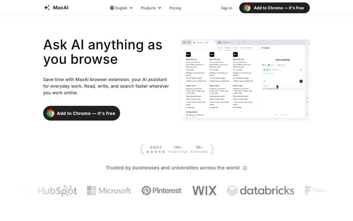 Screenshot of maxai.me