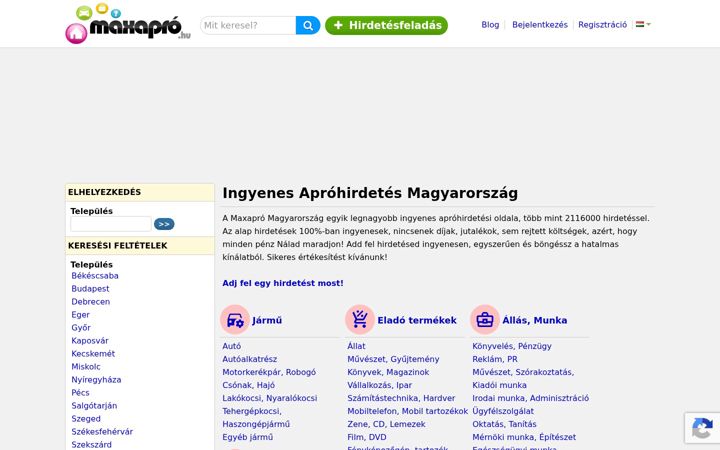 Screenshot του maxapro.hu