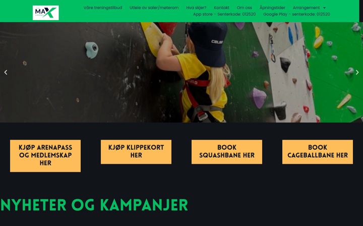 Screenshot van maxarena.no