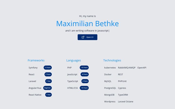 Screenshot of maxbethke.de