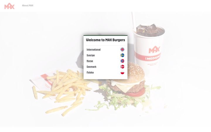 Screenshot of maxburgers.com