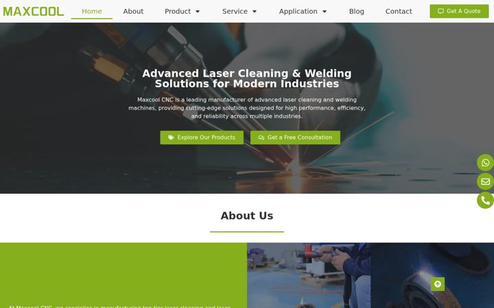 Screenshot of maxcoolcnc.com