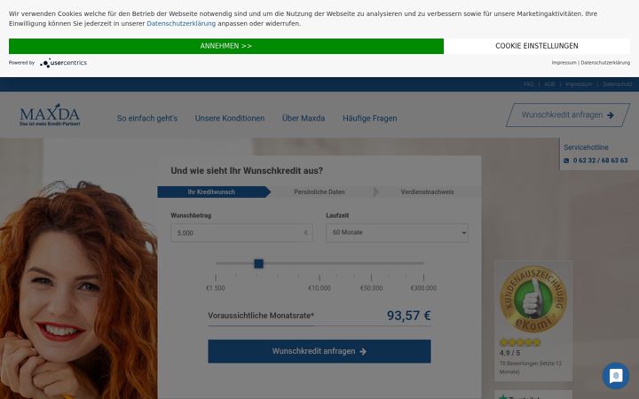 Screenshot of maxda.de