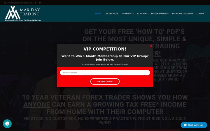 Screenshot of maxdaytrading.com