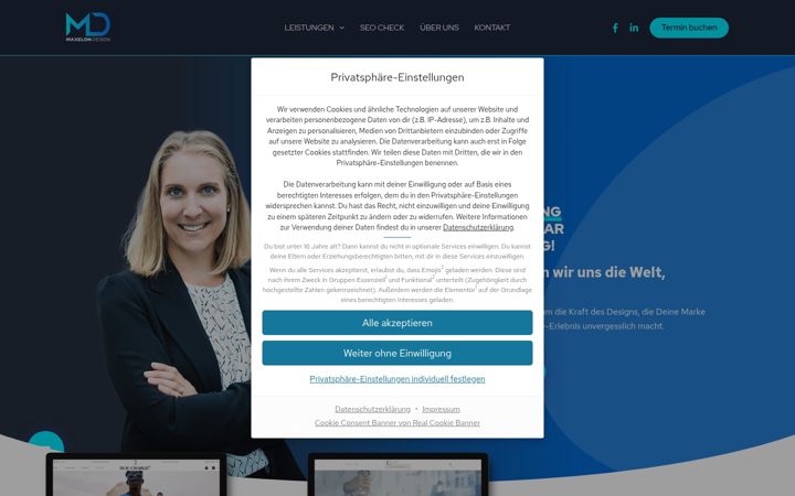 Screenshot of maxelondesign.com