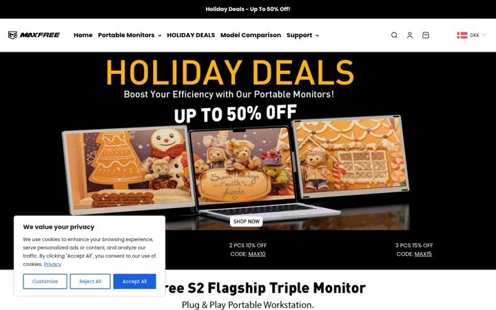 Screenshot of maxfreeofficial.com