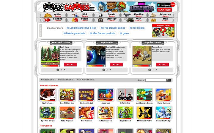Screenshot of maxgames.com