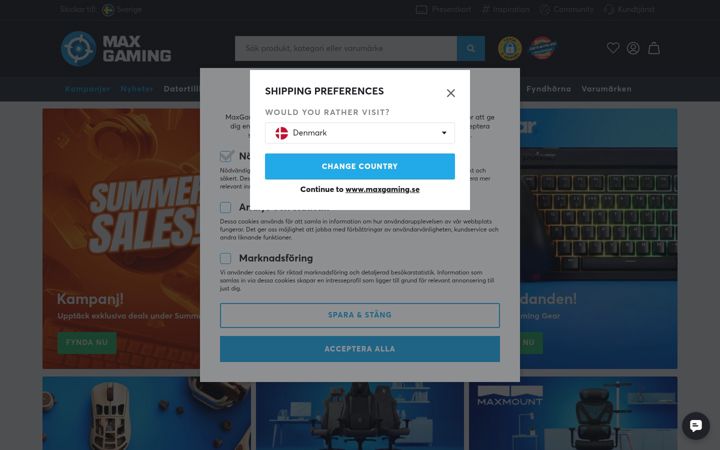 Screenshot of maxgaming.se