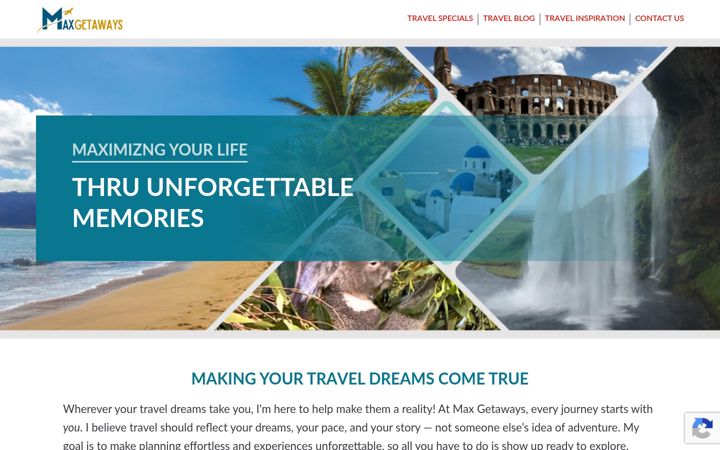 Screenshot of maxgetaways.com