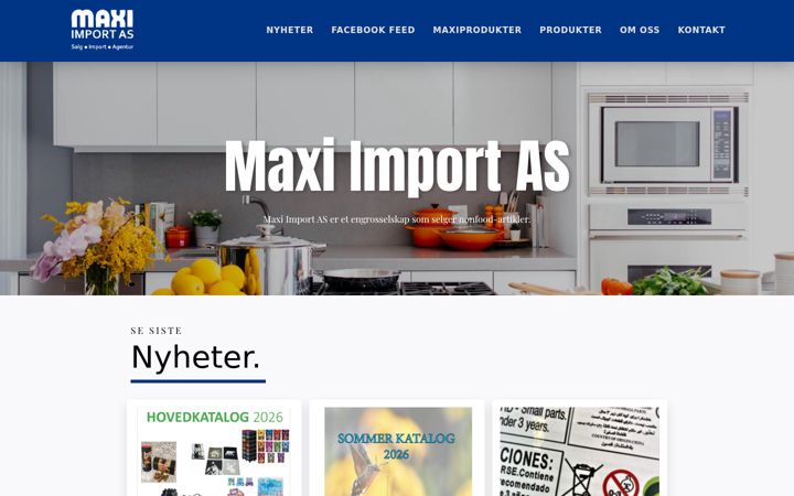 Screenshot of maxi-import.no