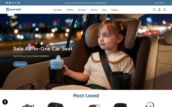 Screenshot of maxicosi.com
