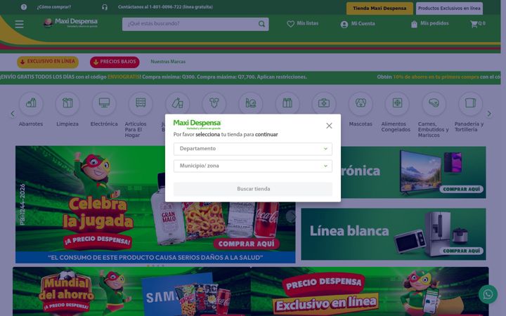 Screenshot of maxidespensa.com.gt