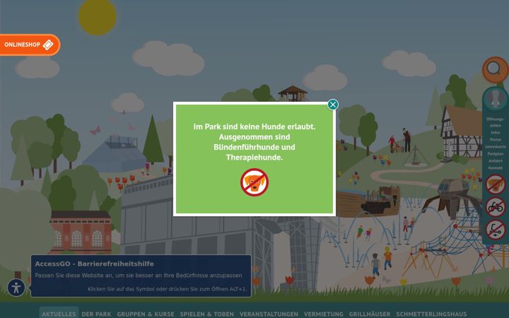 Screenshot van maximilianpark.de