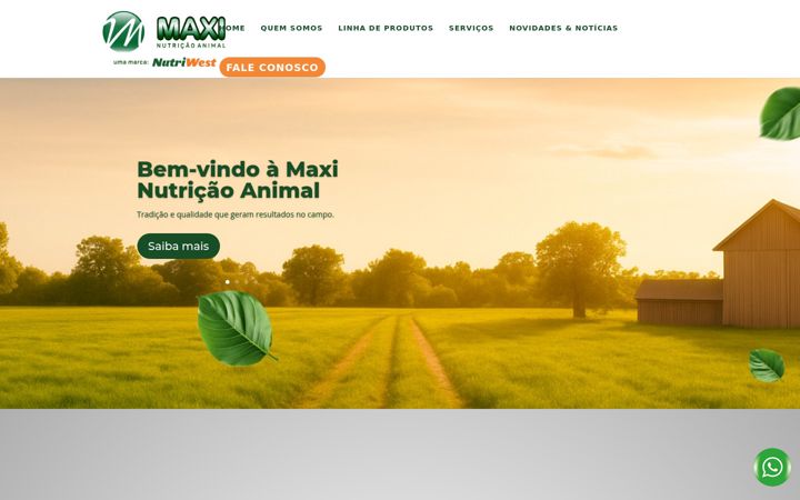 Screenshot of maxinutricaoanimal.com.br
