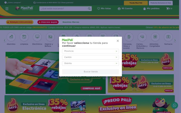 Screenshot of maxipali.co.cr