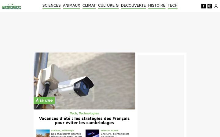 Screenshot of maxisciences.com