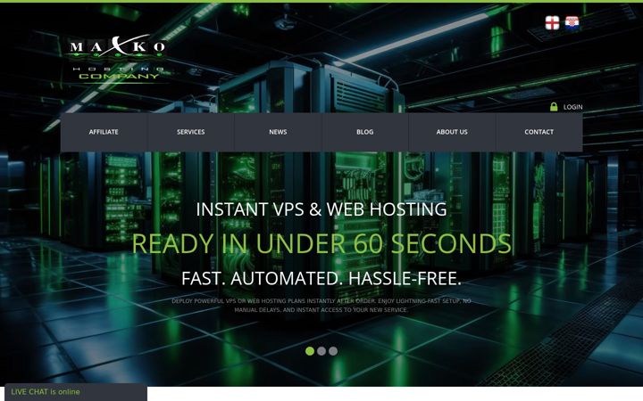 Captură de ecran a maxko-hosting.com