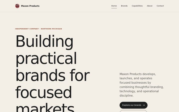 Screenshot of maxonprod.com
