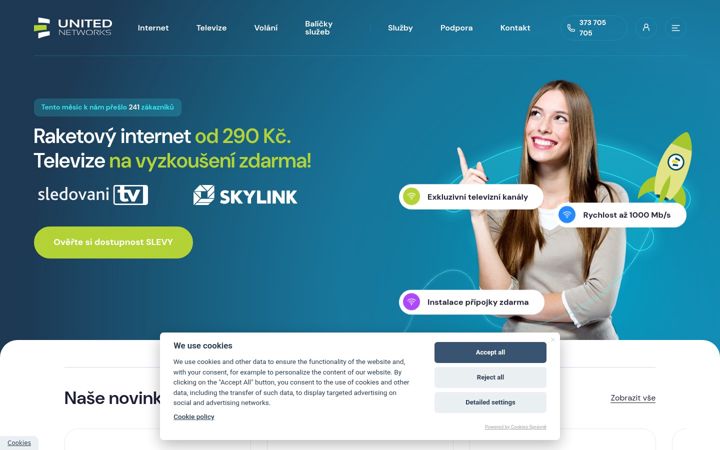 Екранна снимка на maxtel.cz