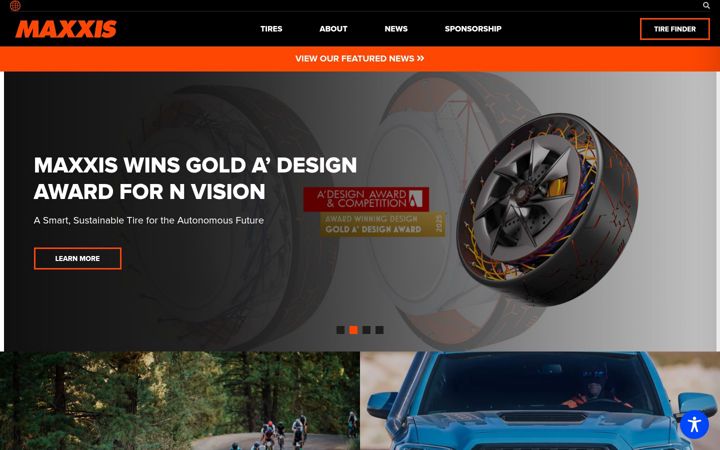 Screenshot of maxxis.com