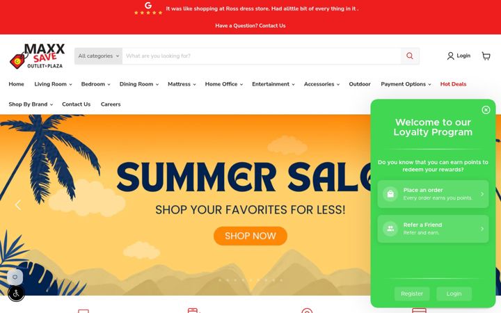 Kuvakaappaus sivustosta maxxsave.com