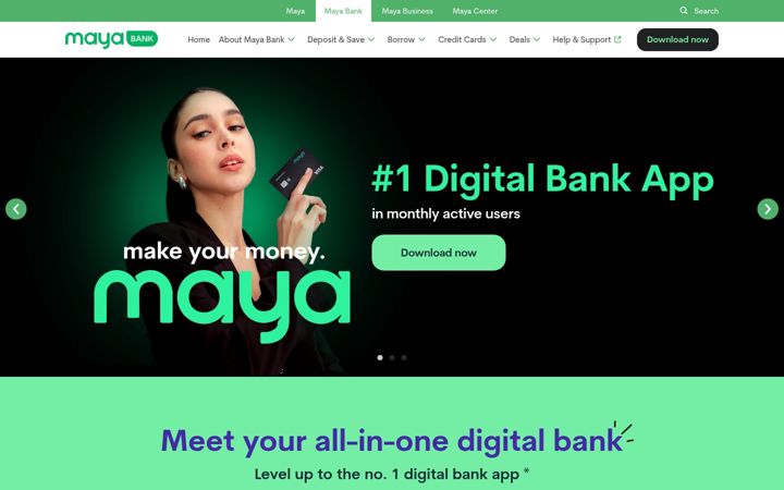Screenshot of mayabank.ph