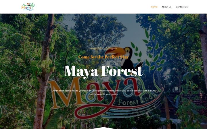 Screenshot of mayaforestlodge.com