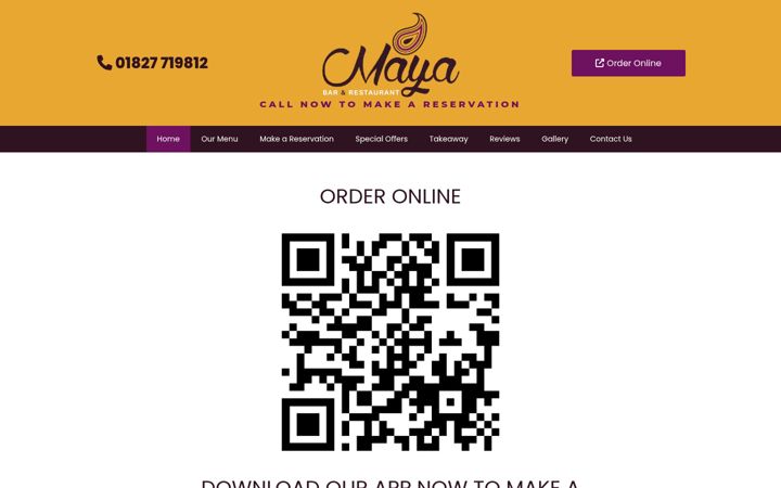 Screenshot of mayarestaurant.net