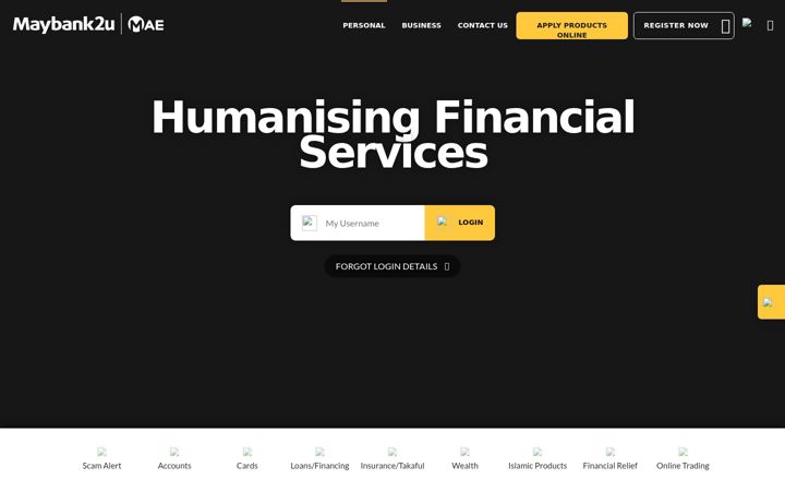 Captura de ecrã de maybank2u.com.my