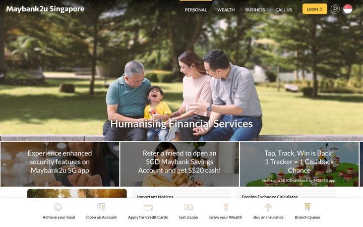 Screenshot of maybank2u.com.sg