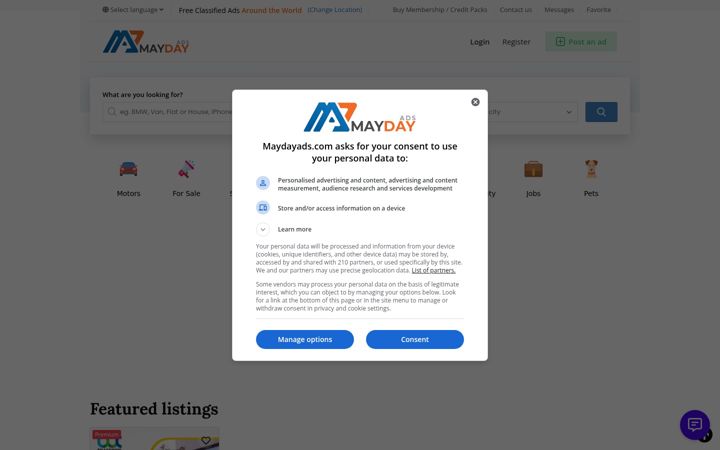 Snimka zaslona za maydayads.com