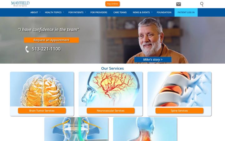 Capture d'écran de mayfieldclinic.com