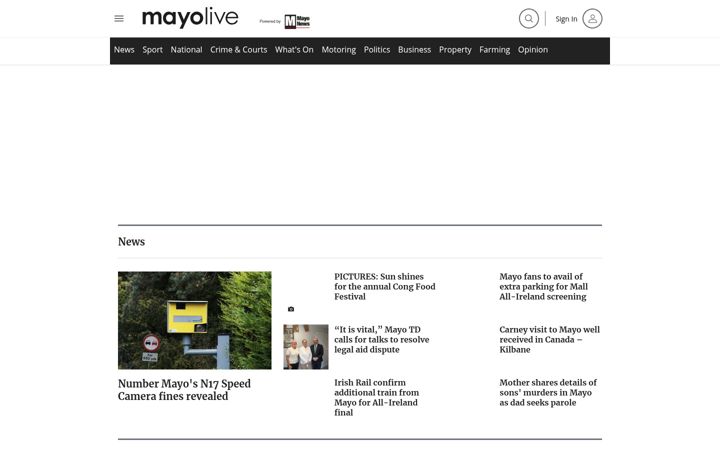 Screenshot of mayonews.ie