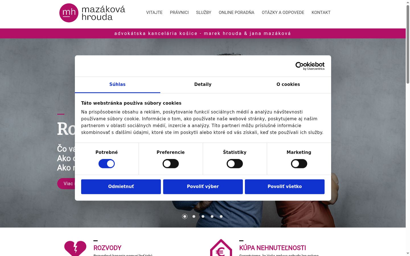 Snímek obrazovky baneru souhlasu zobrazeného před jakoukoli interakcí