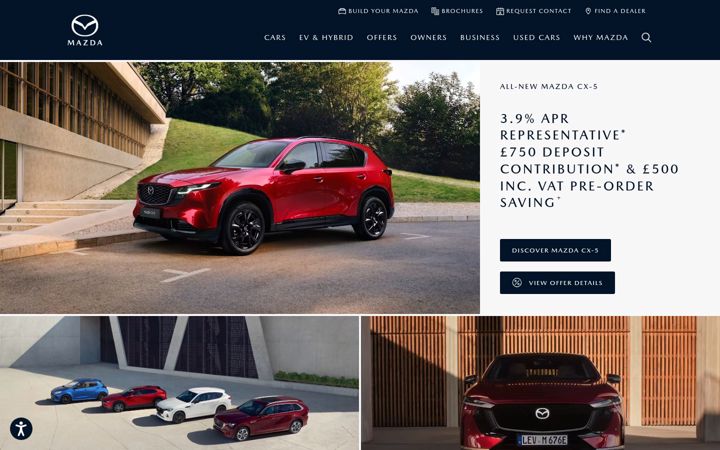 Screenshot ta' mazda.co.uk