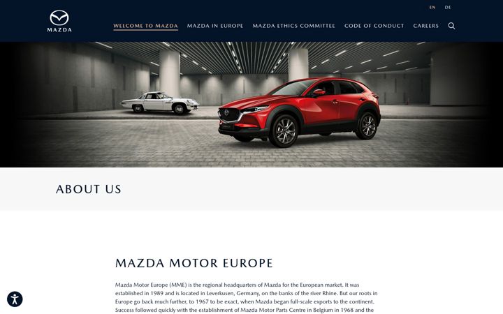 Skjermbilde av mazdaeur.com